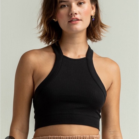 OB1227159 Intimately by Free People Catch Up black y-back brami XS NEW NWT - Picture 2 of 5